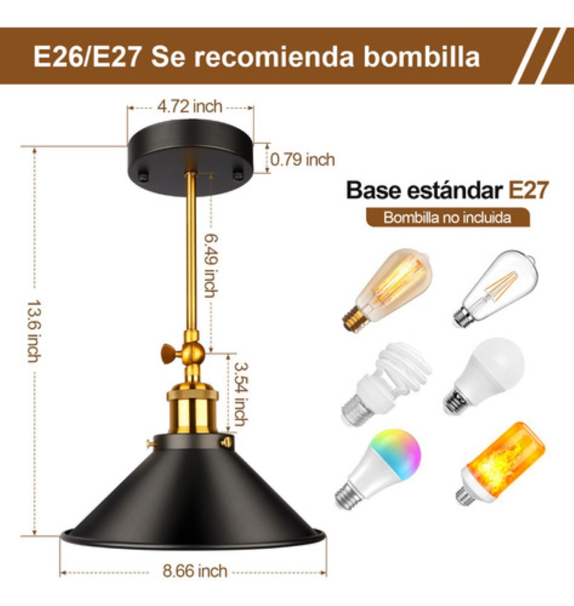 Lampara de Pared Interior Retro