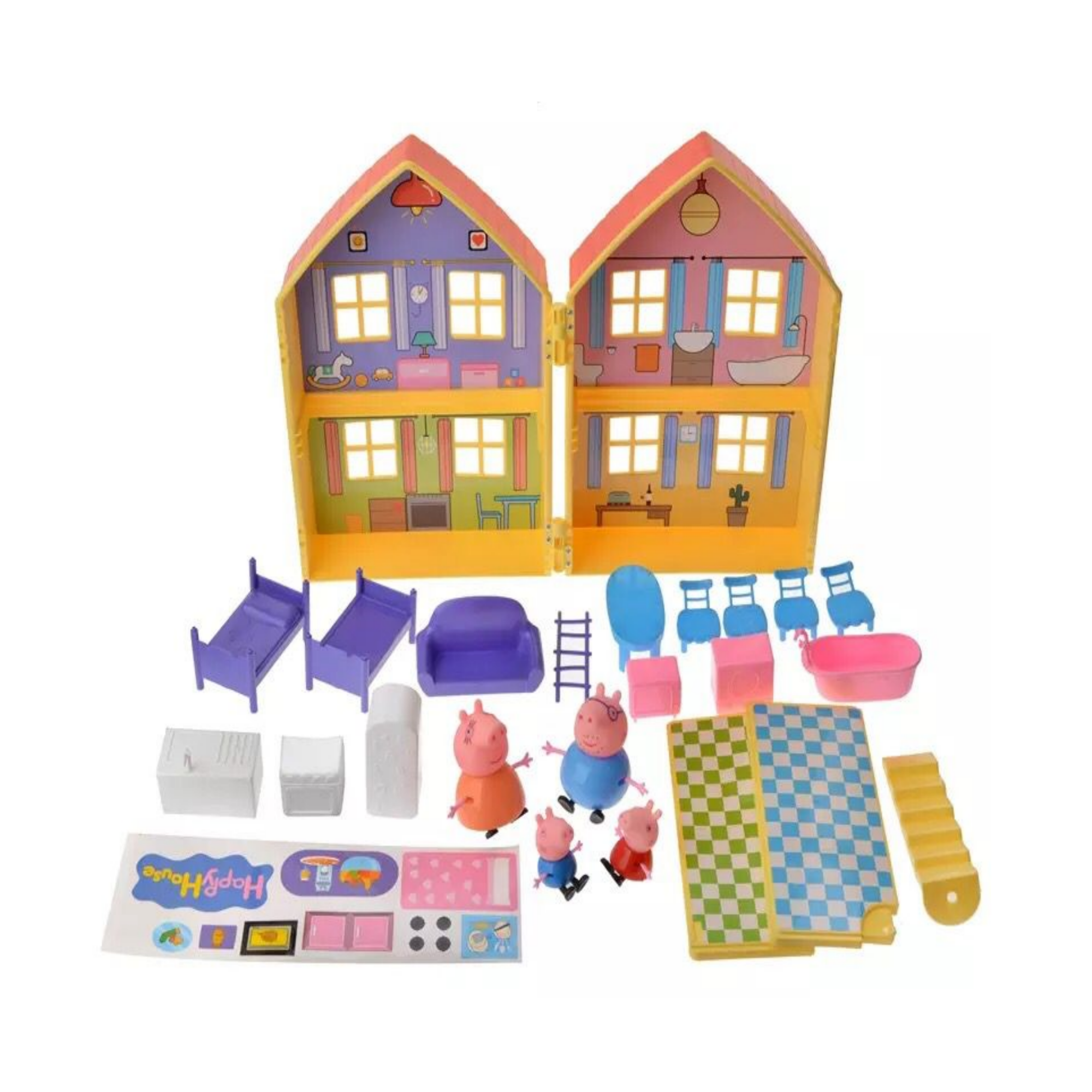 16 Pcs/set Pequeña Cerdita Pepa Y Su Familia LA CASITA