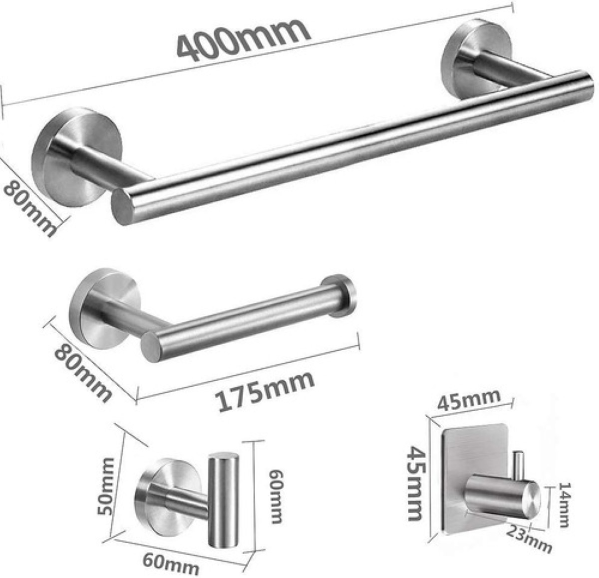 Accesorios Para Baño Acero Inoxidable 6pz