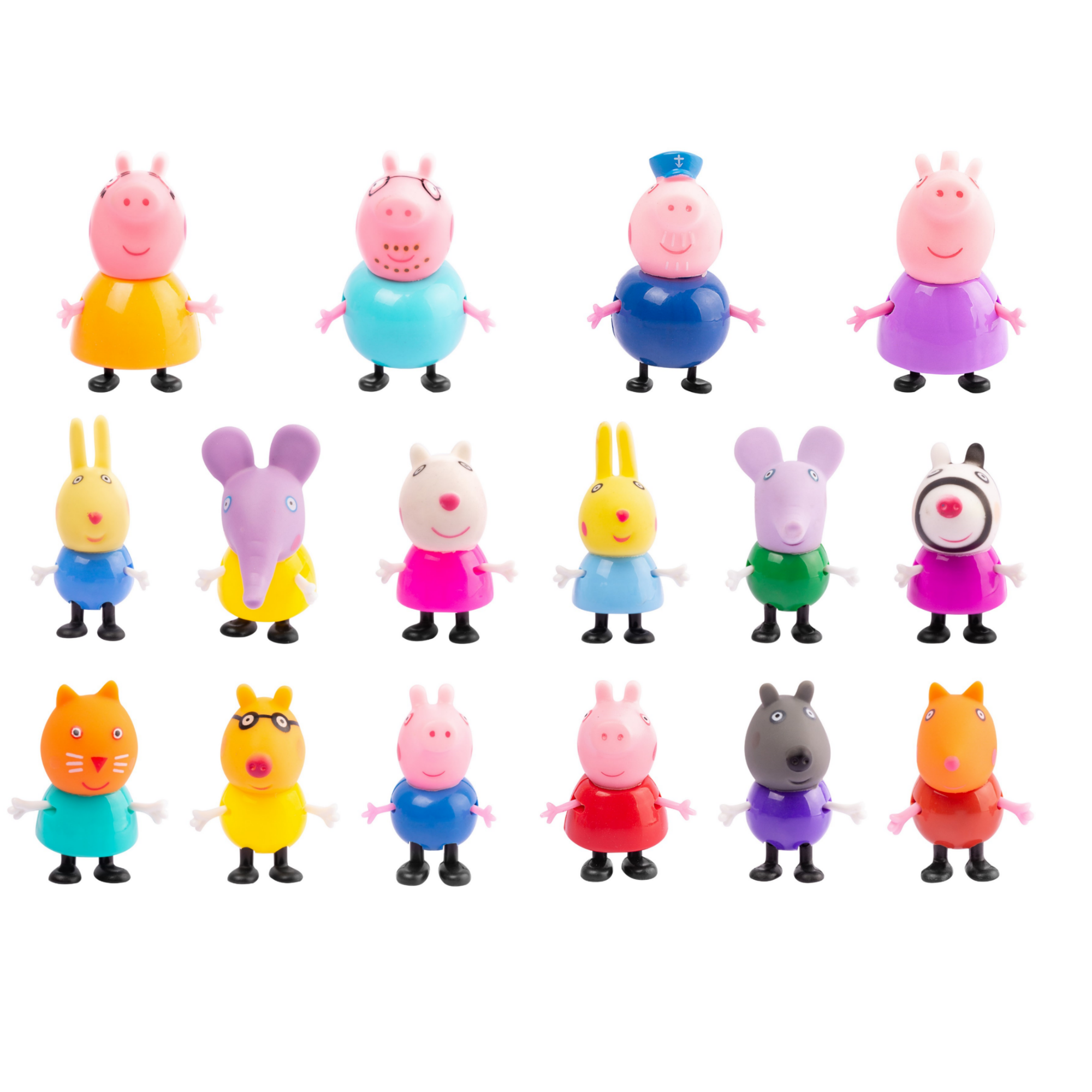 Set de colección Cerdita Peppa Familia Y Amigos 16 Pcs/set