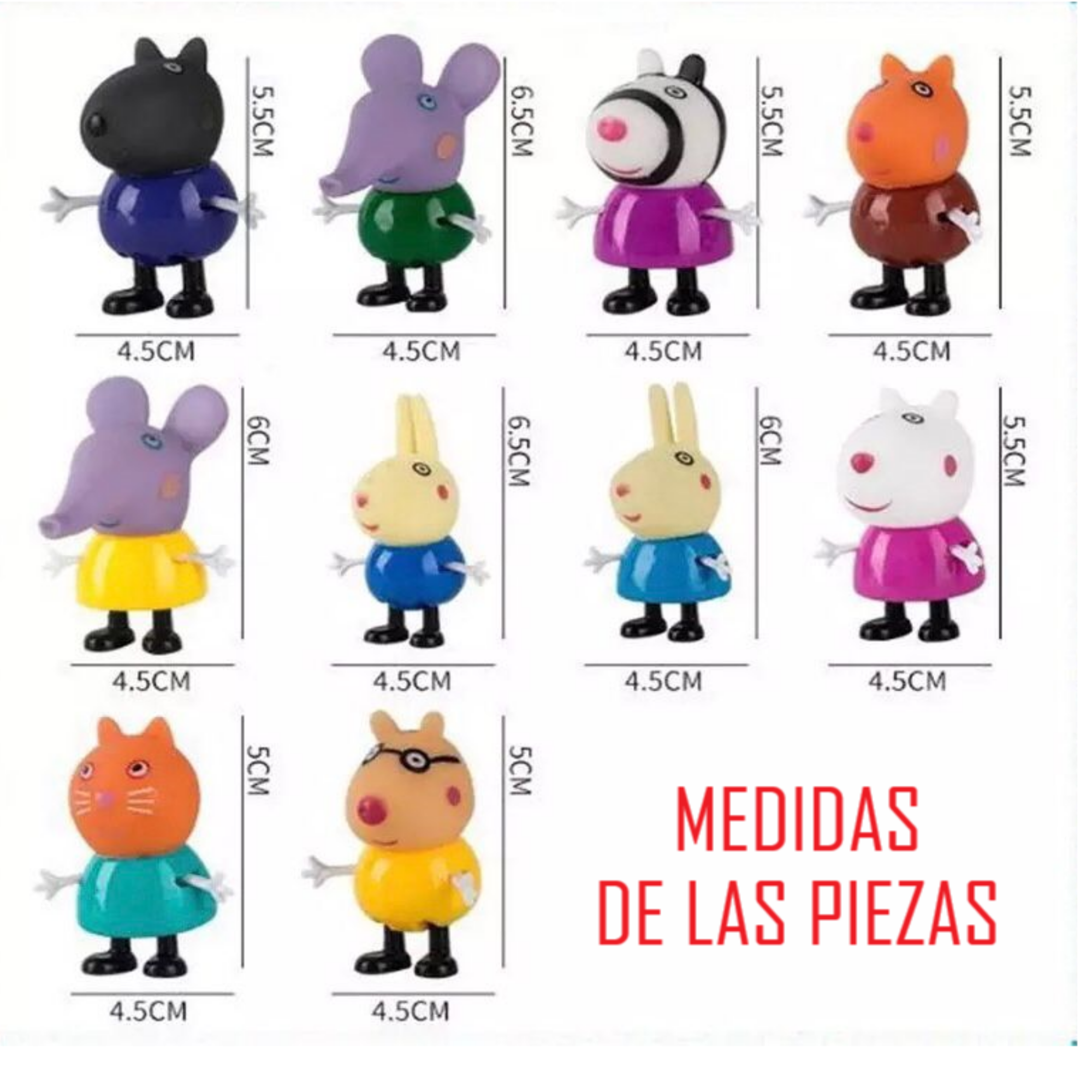 Set de colección Cerdita Peppa Familia Y Amigos 16 Pcs/set