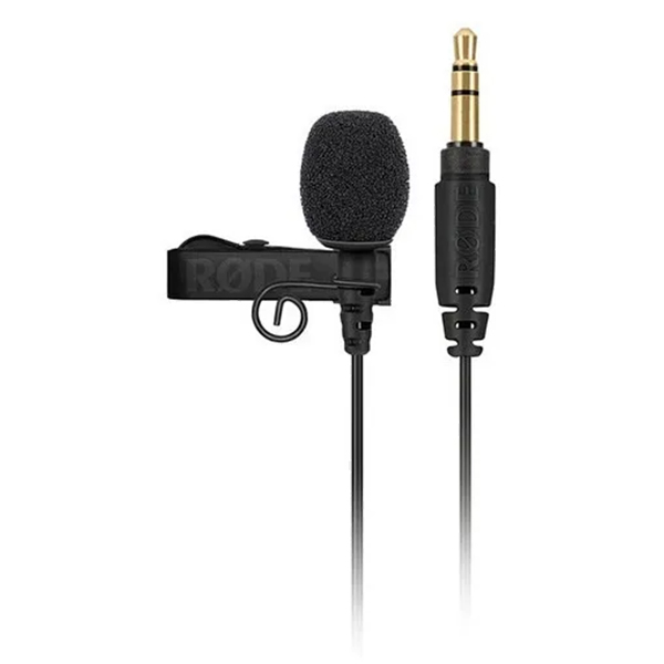 Micrófono Rode Lavalier Go, de solapa profesional con conector TRS de 3.5 mm.