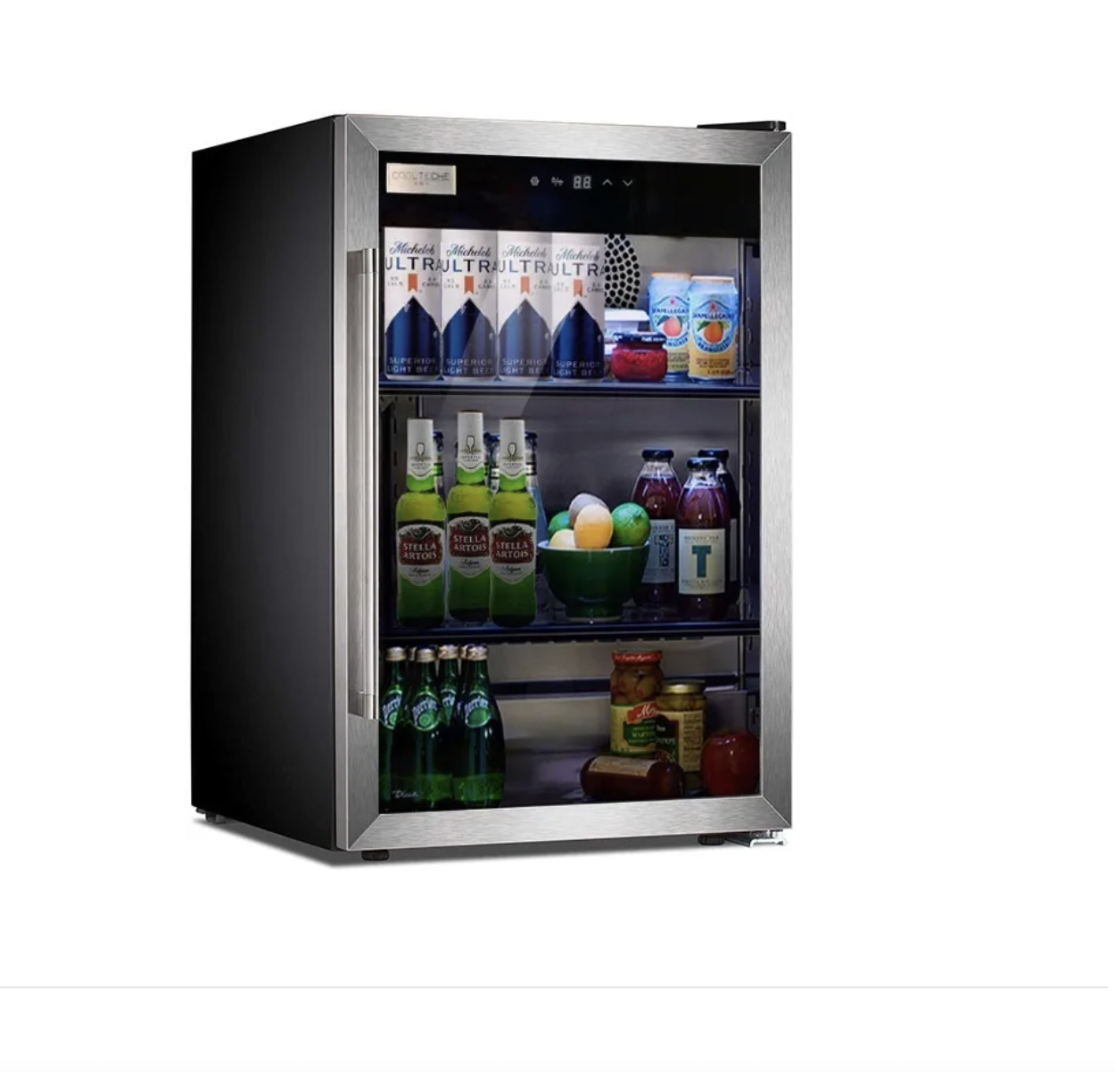 Frigobar Refrigerador Acero Inoxidable 85 Latas 2.4pies 70L