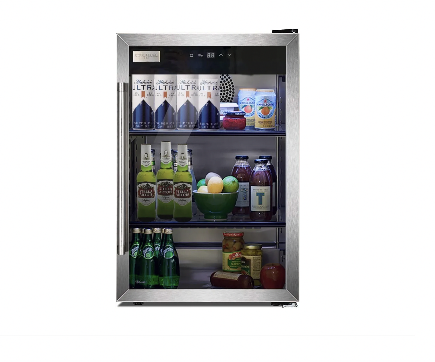 Frigobar Refrigerador Acero Inoxidable 85 Latas 2.4pies 70L