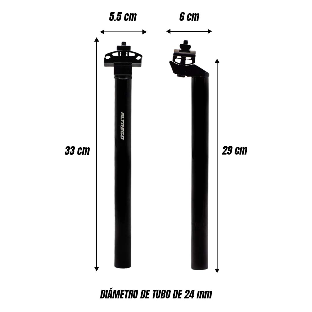 Poste De Asiento Bicicleta Mtb Con Broche 25.4x300mm