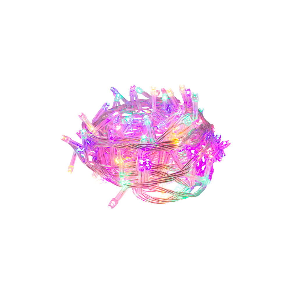 Serie Decorativa Paquete 6 Pz Luz Led Multicolor 100 Focos 8 Funciones Cable Transparente 7 m