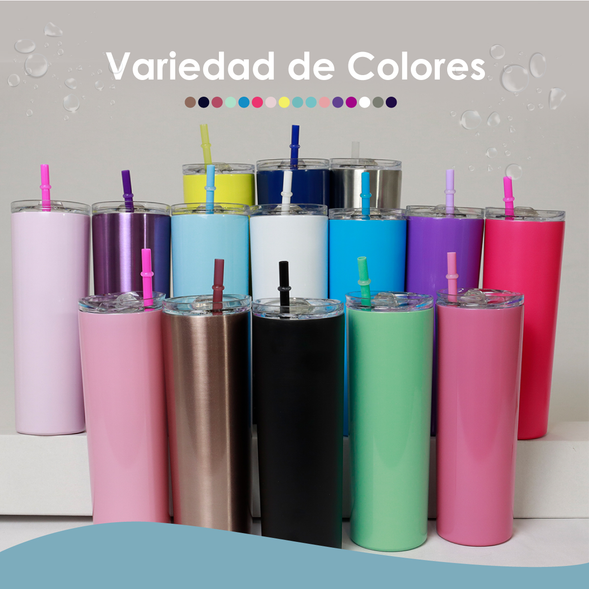 12 Termos Para Bebidas De 20oz Vaso Acero Inoxidable Skinny.