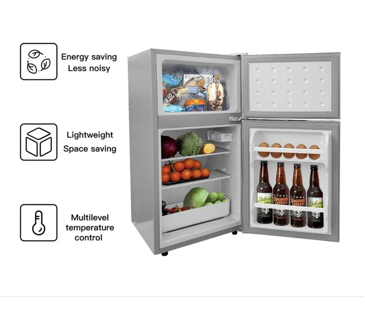 Frigobar Refrigerador Coolteche Freezer Acero 78l 2.8 Ft³ 