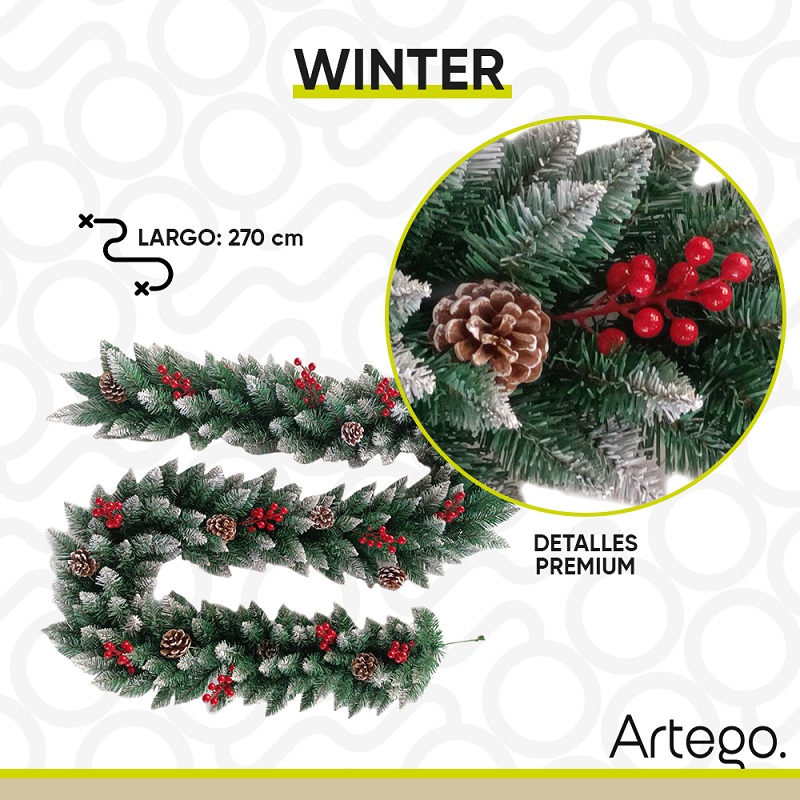 Guirnalda De Navidad guía Decorativa Navideña Winter 2.7m Artego