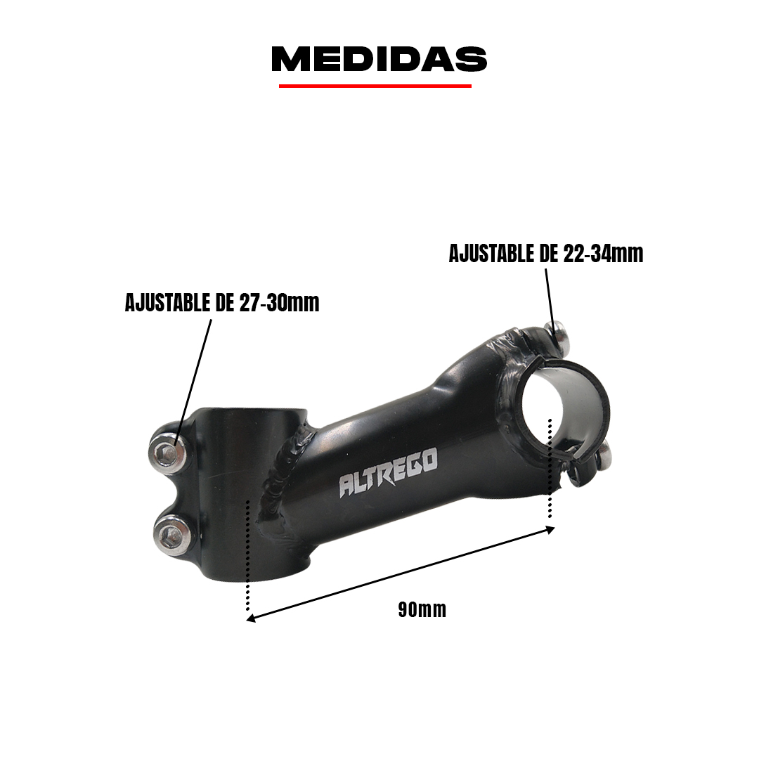 Potencia Bicicleta Mtb Acero 7 Grados