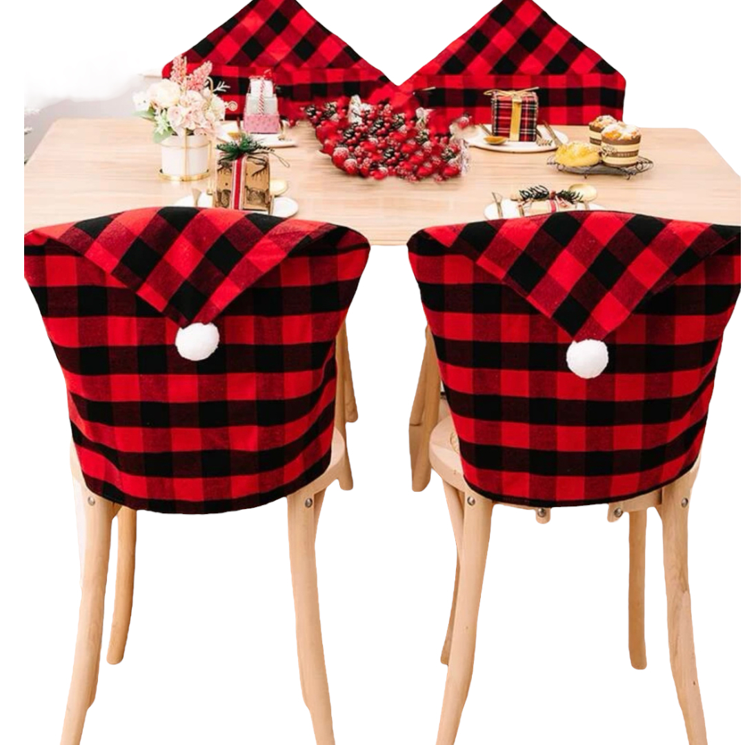 6 Fundas Para Silla Gorro Navideño Santa Claus Cuadrado