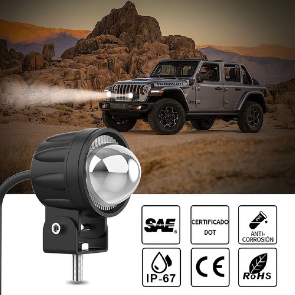 Par de Faros de Lupa para Auto y Moto