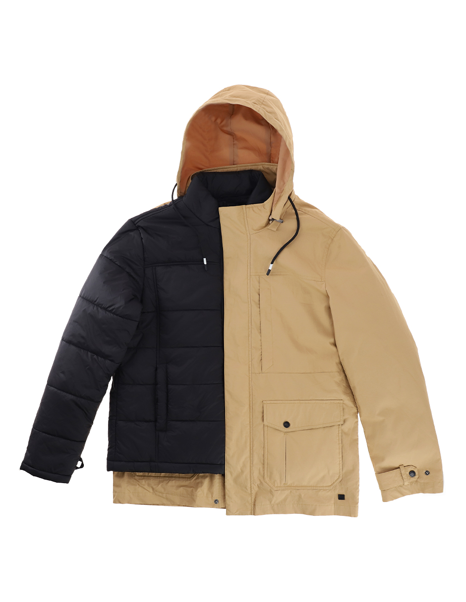 Chamarra 3 en 1: Tipo Parka y Capitonada Desmontable Caballero Generra 128407
