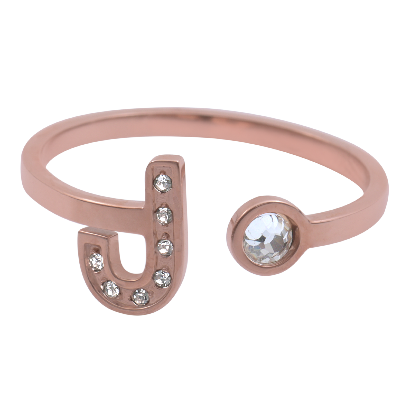 LuckyLy Anillos de Mujer de Inicial Letra J Ajustables Acero