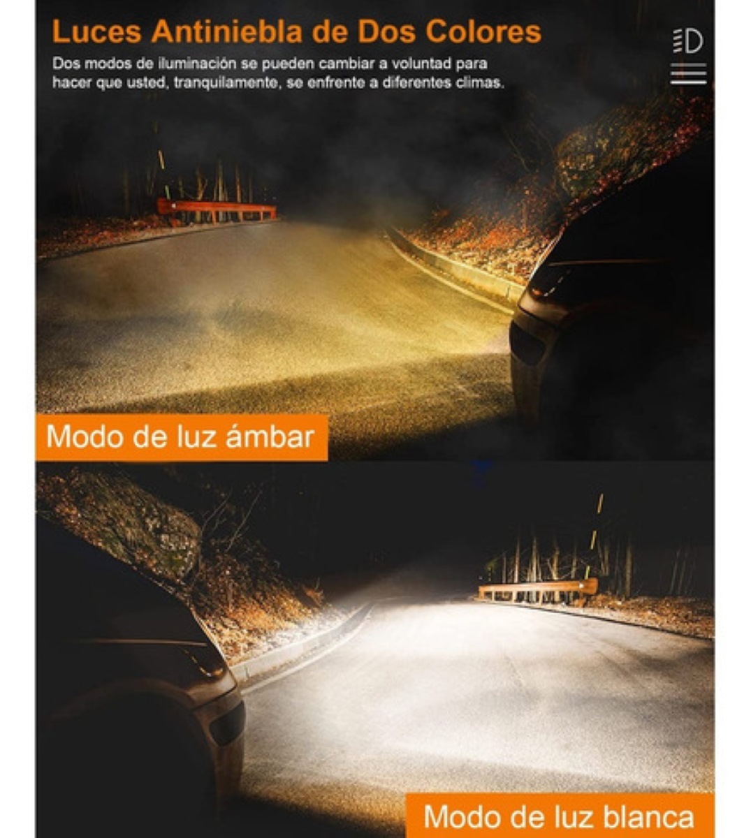 Par de Faros de Lupe 60w luz LED para Moto y Auto