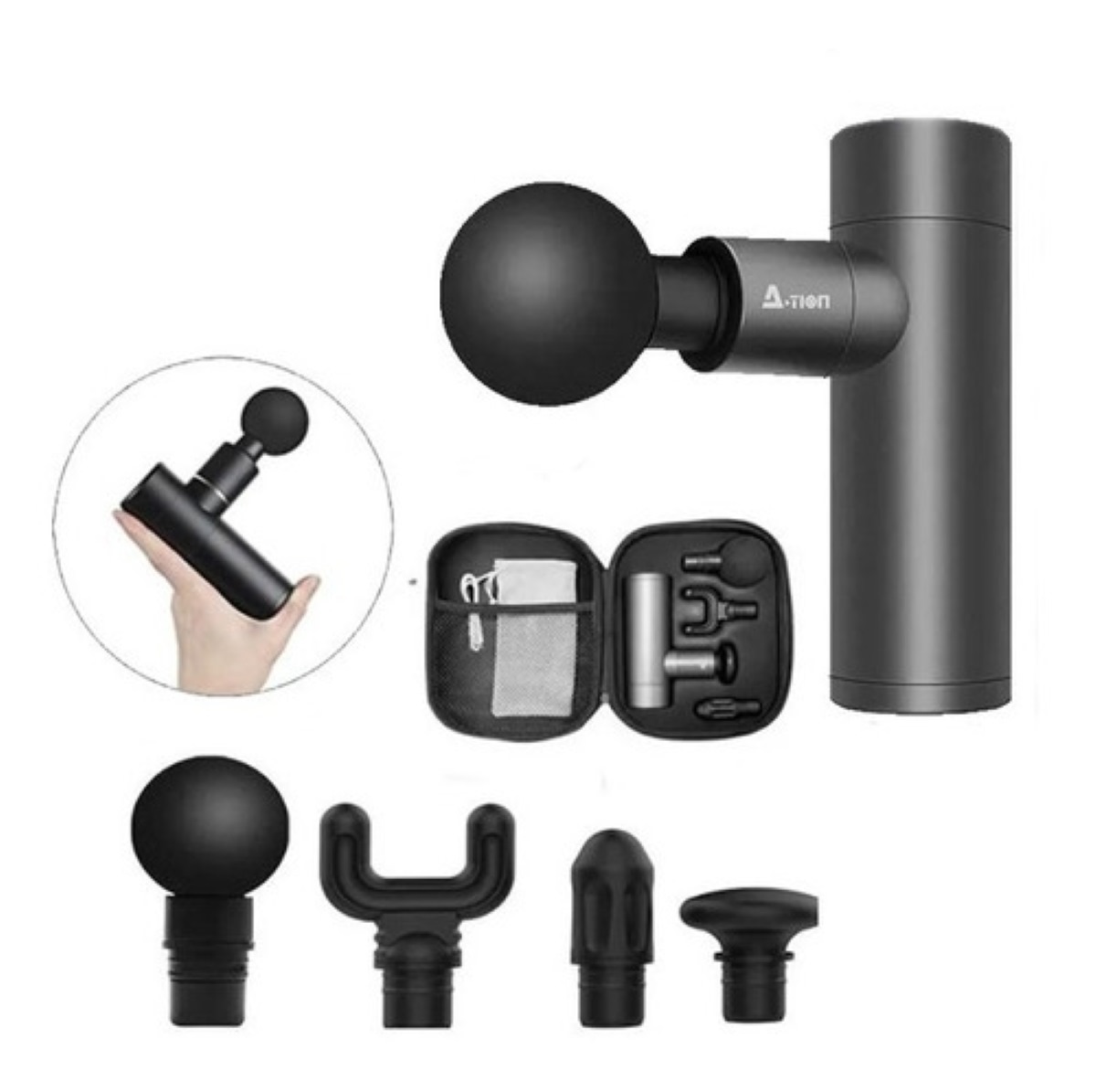 Mini Masajeador Portatil 2200 mAh Negro