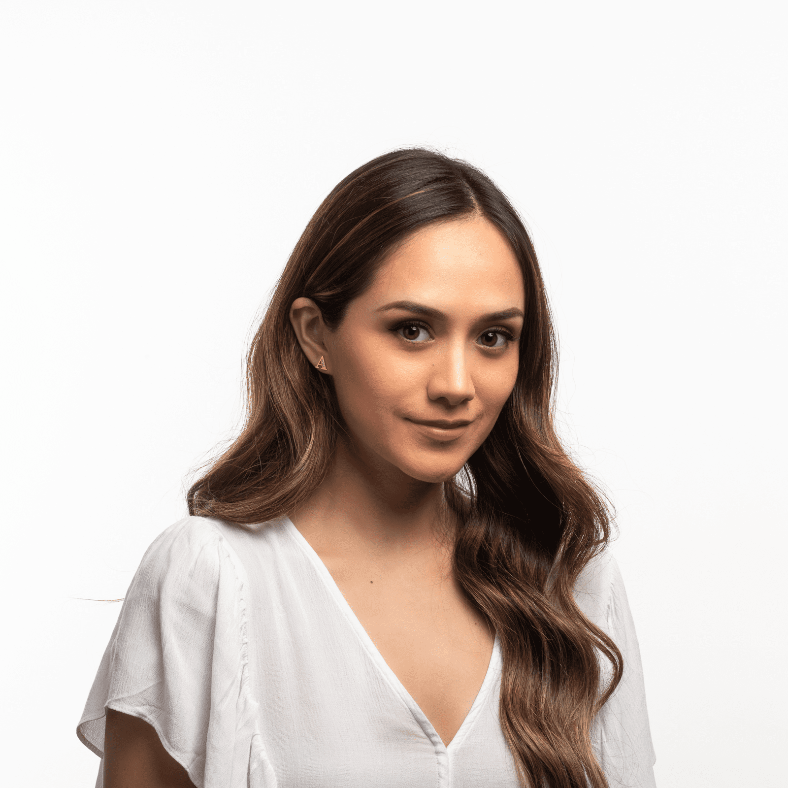 LuckyLy Aretes Mujer Oro 18k de Inicial Letra A con Zirconia Cúbica , Base de Acero Inoxidable - Modelo Tina