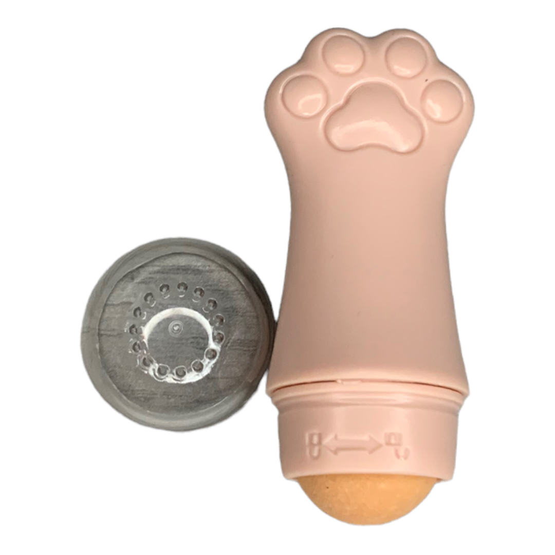 Roll On Rodillo Quita Grasa De Piedra Volcanica en forma de patita de Gato.