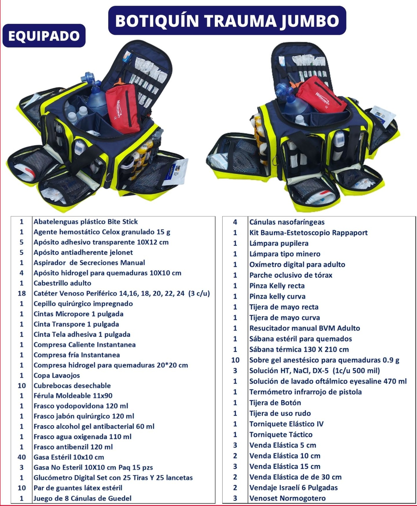  Botiquín Trauma Jumbo Equipado