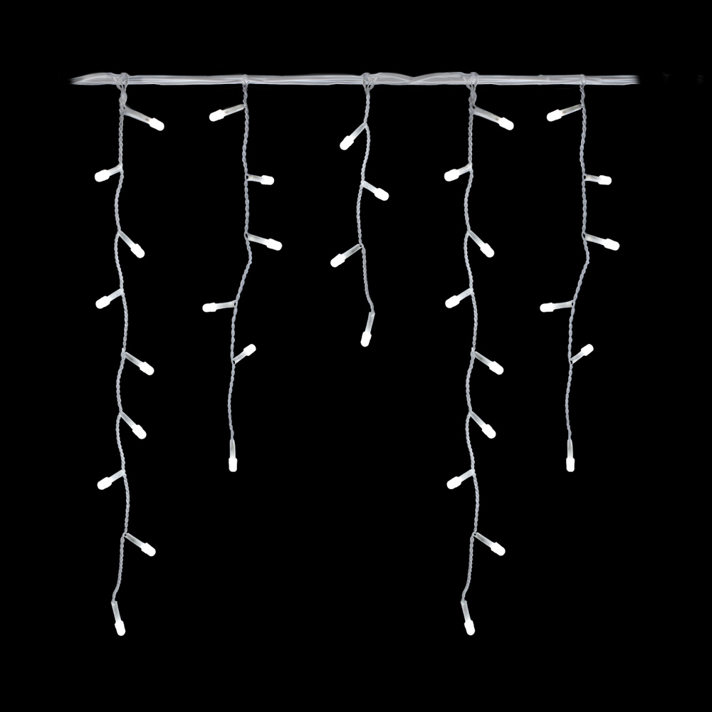 Cascada Luz Led Blanco 300 Focos Tipo Microfóno 8 Funciones Cable Blanco 6 m