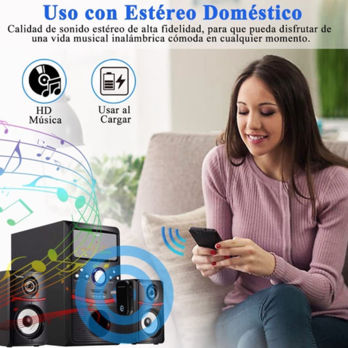 Receptor y transmisor Bluetooth V5.0 de Audio