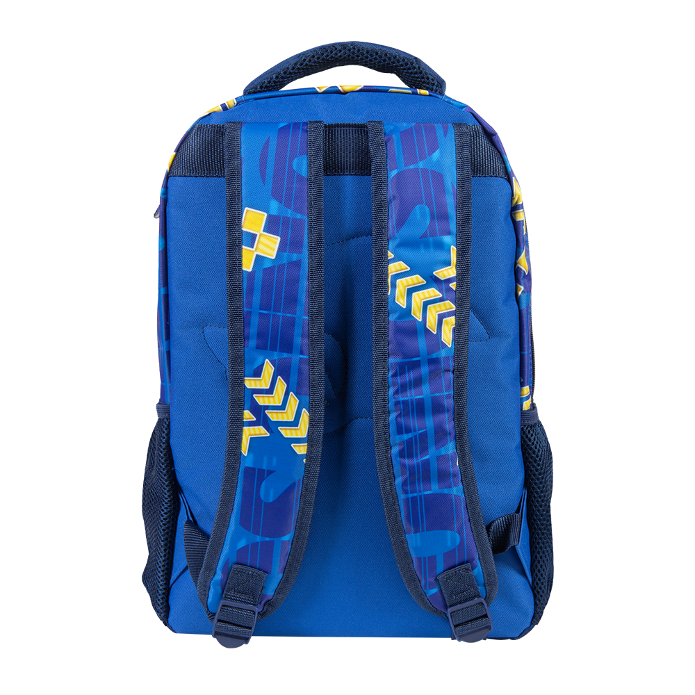Mochila Escolar Sonic 16 Pulgas Diseño 3d Speed Gold Primaria.