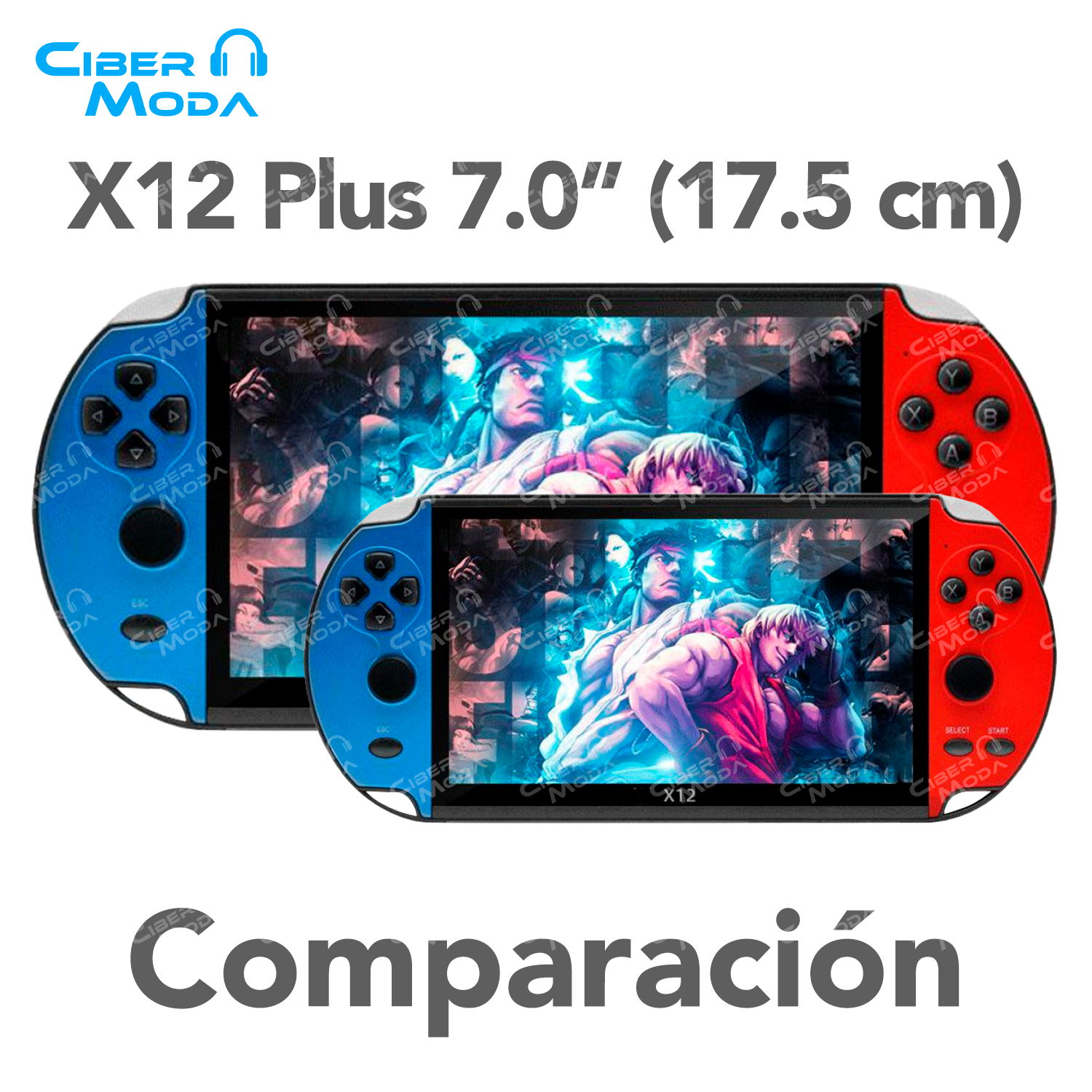 CONSOLA X12 PLUS PANTALLA GRANDE DE 7" PULGADAS RETRO INTEGRADOS