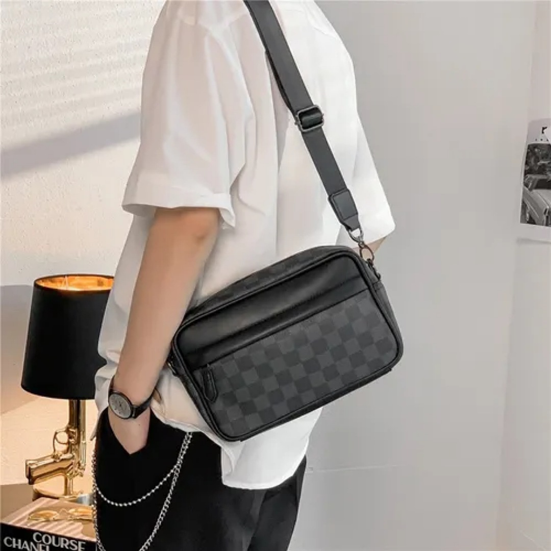 Bandolera De Cuero Para Hombre Bolso Crossbody Lujo Moderno  