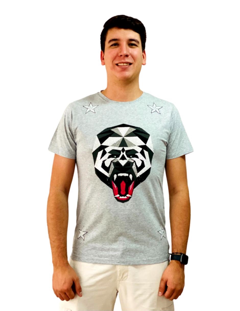 Playera hombre casual piedras moderna  spandex calavera T MODA & PRITEX