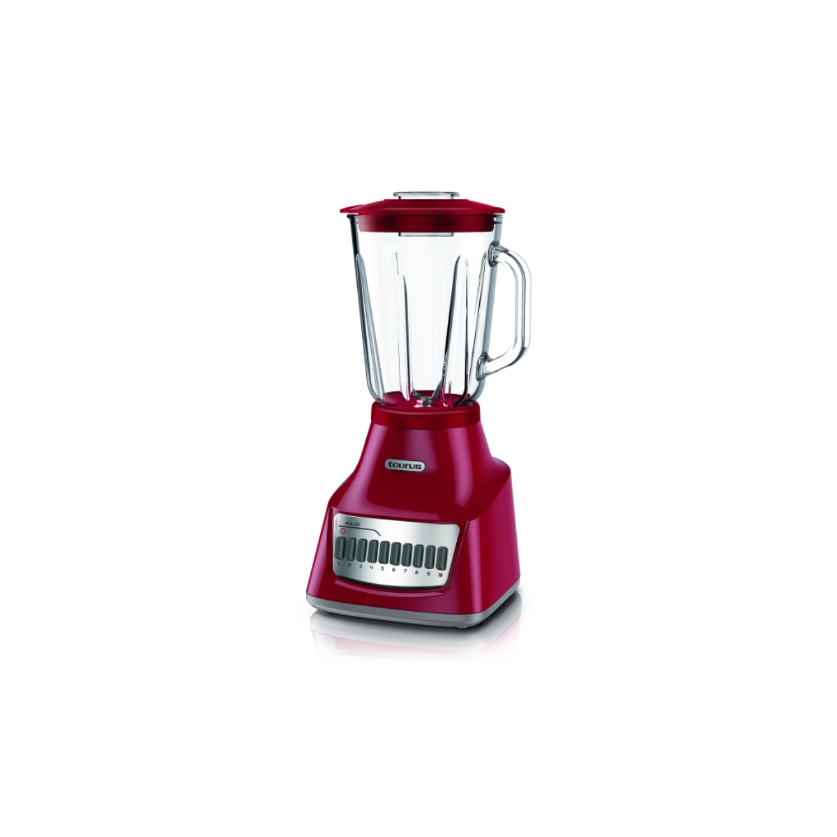 Taurus potenza rouge licuadora vaso vidrio, 10 velocidades, 750 w, cuchillas desmontables de acero inoxidable