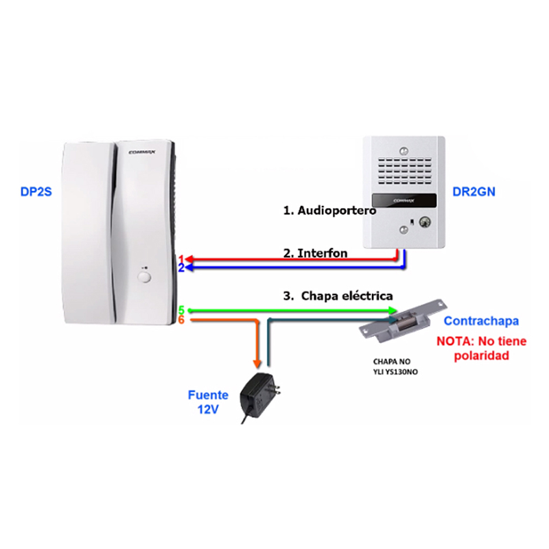 Interfon para audio portero COMMAX DP2S - 2 hilos