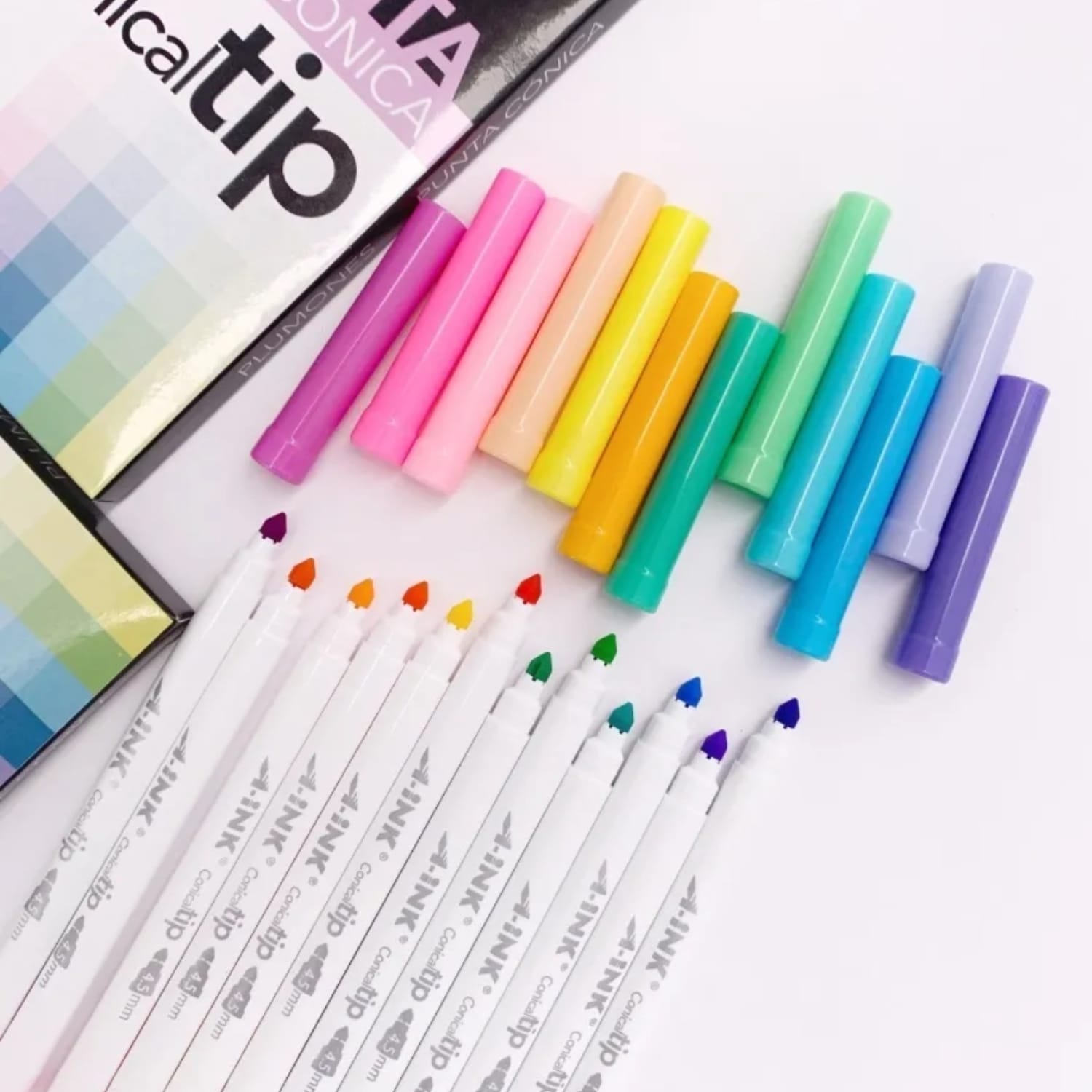 Plumones punta conica Aink colores Pastel