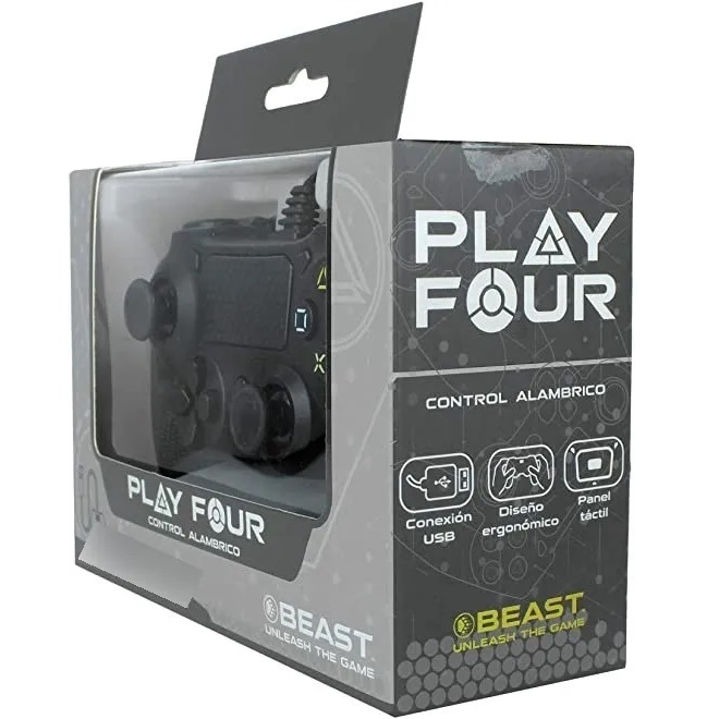 Control Alambrico Playstation 4 / Ps5/ Pc Beast Negro Nuevo