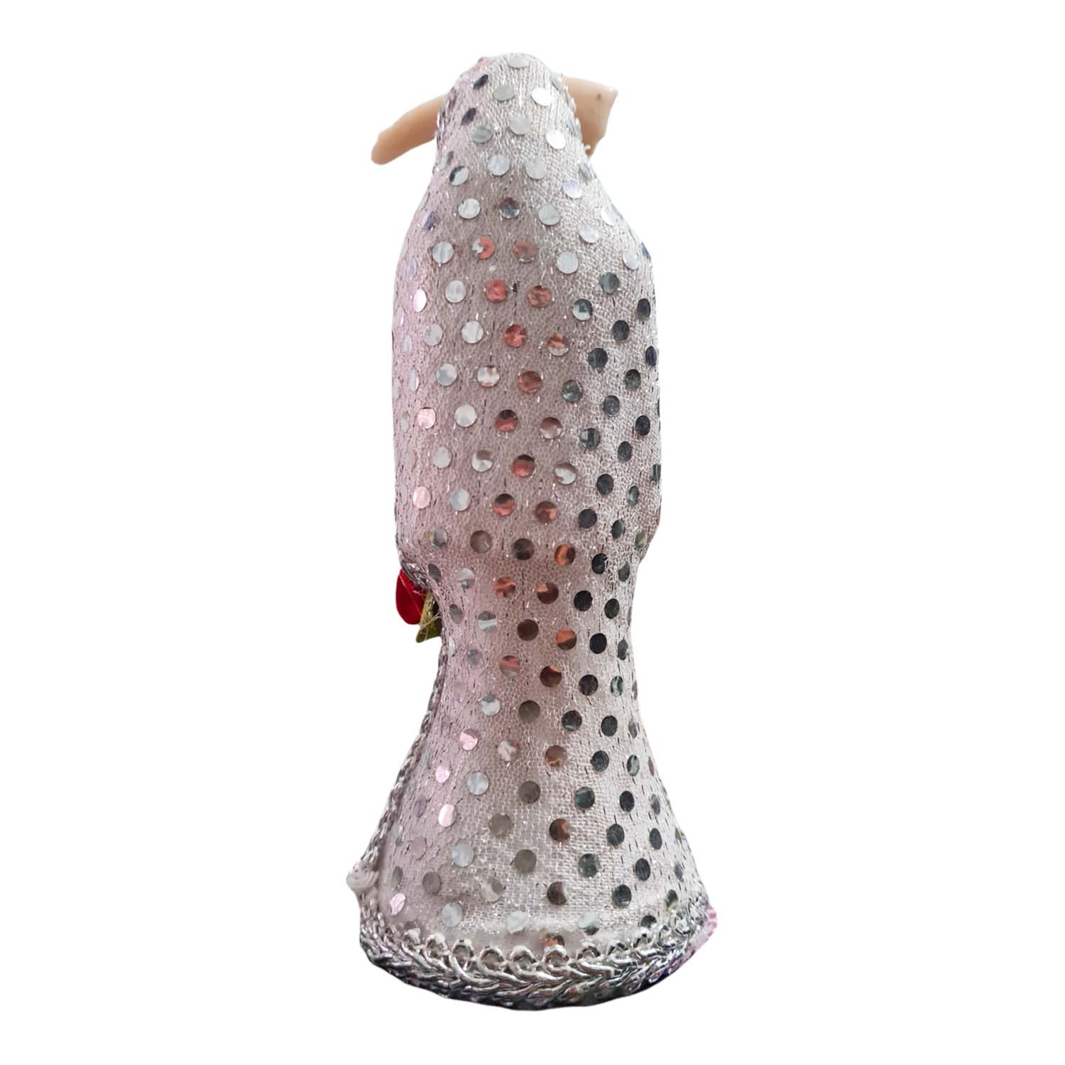 Santa Muerte blanca 30 Cm vestida + libro paz armonía casa