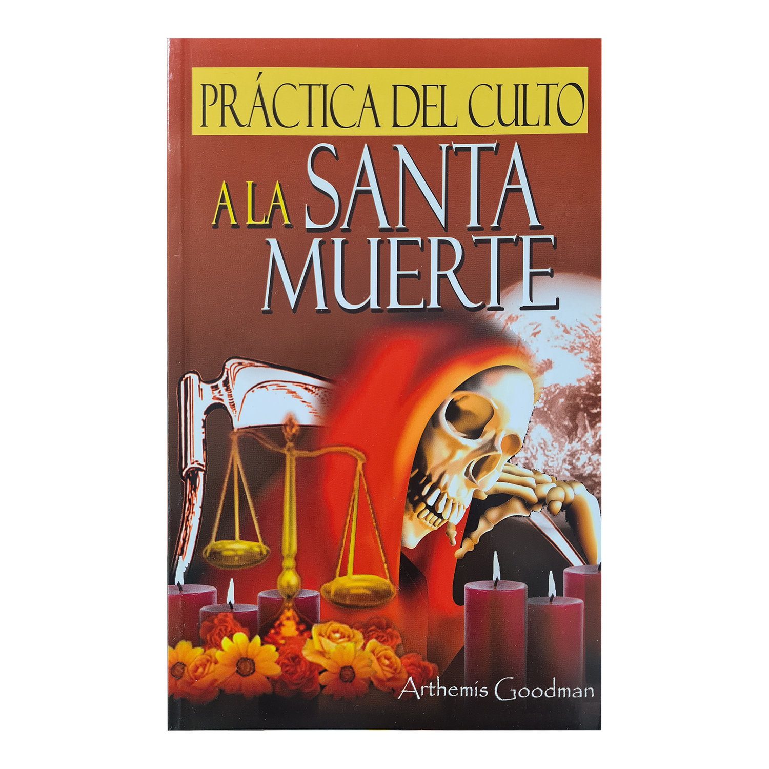 Santa Muerte Dorada 15 Cm Vestida + Libro Oraciones Rituales