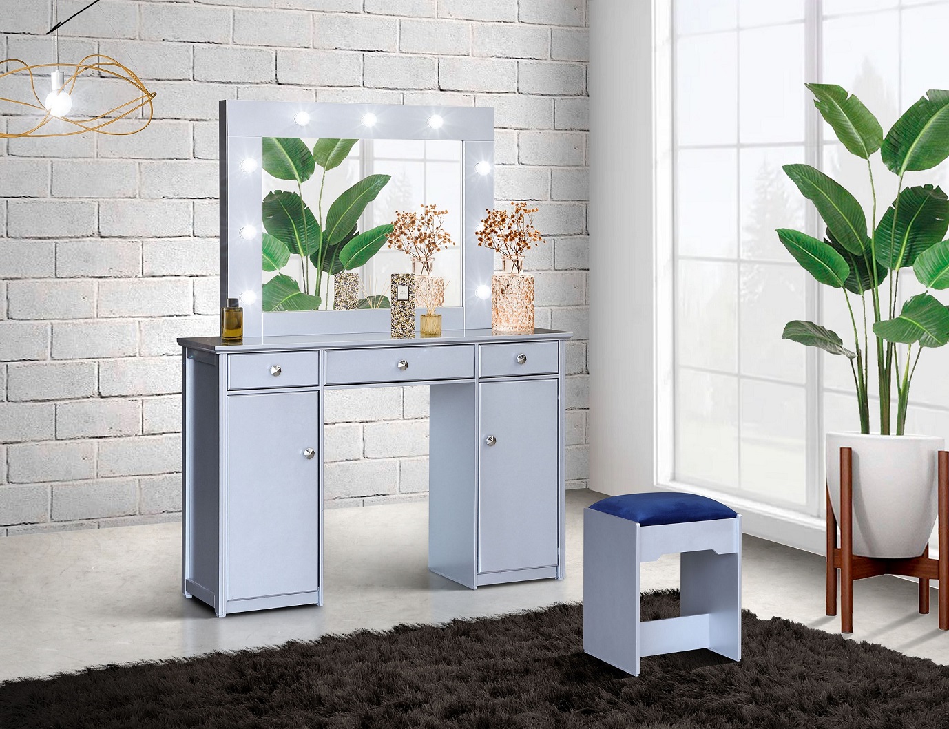 Tocador Hollywood Gris Muebles Vigo