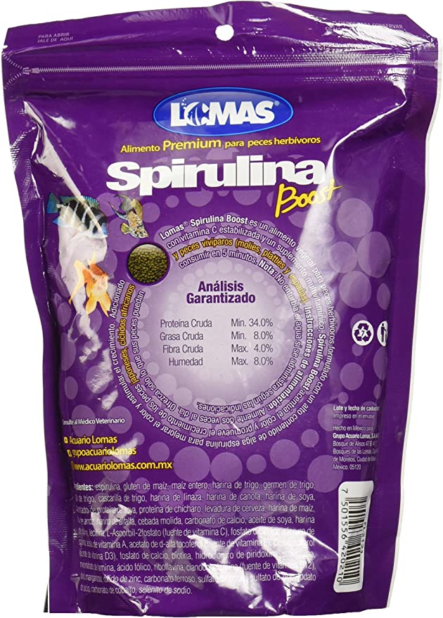 Alimento Spirulina Boost 350 Grs Para Peces Herbivoros