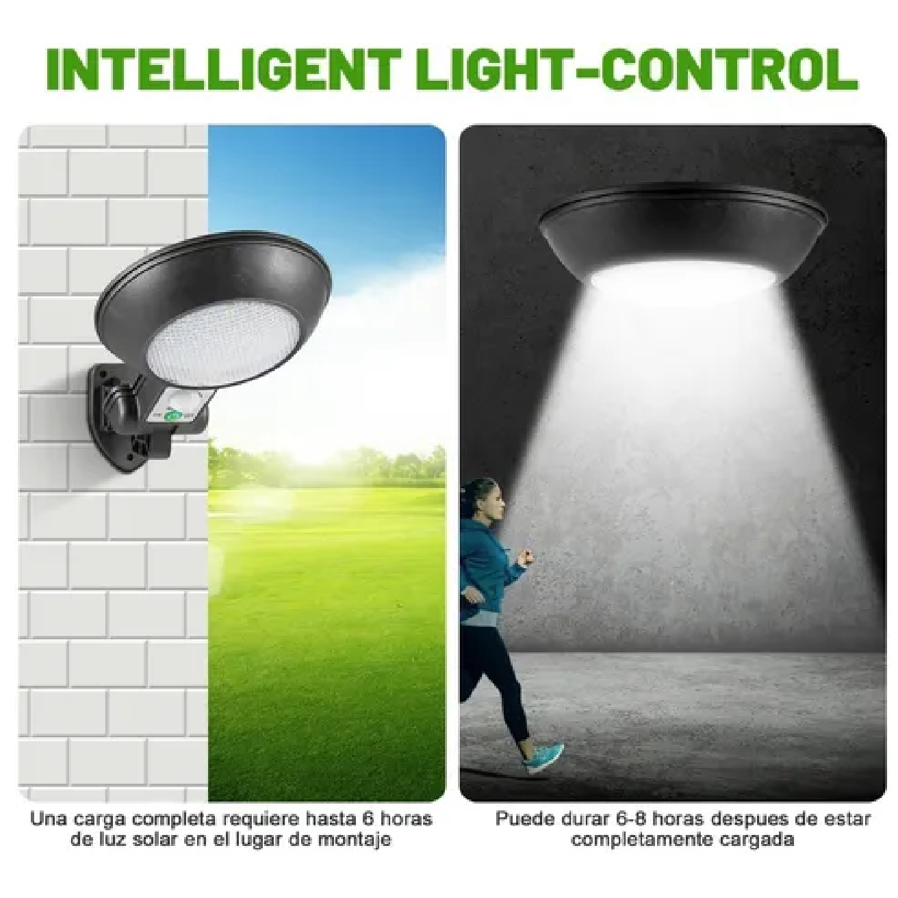 Lámpara Led Solar Pared Exterior Con Sensor Movimiento