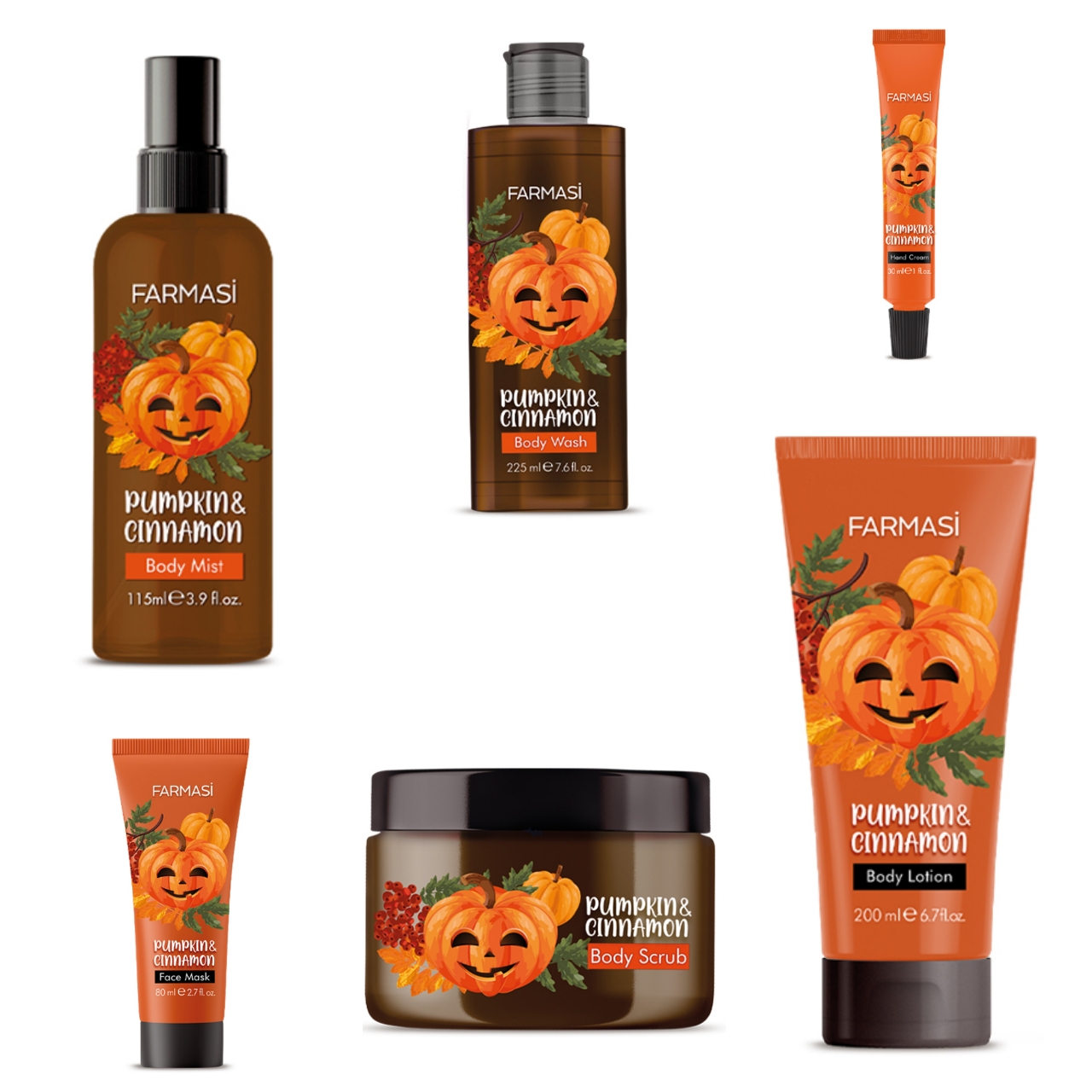 Set Cuidado Corporal Pumpkin & Cinnamon by Farmasi Calabaza Canela 