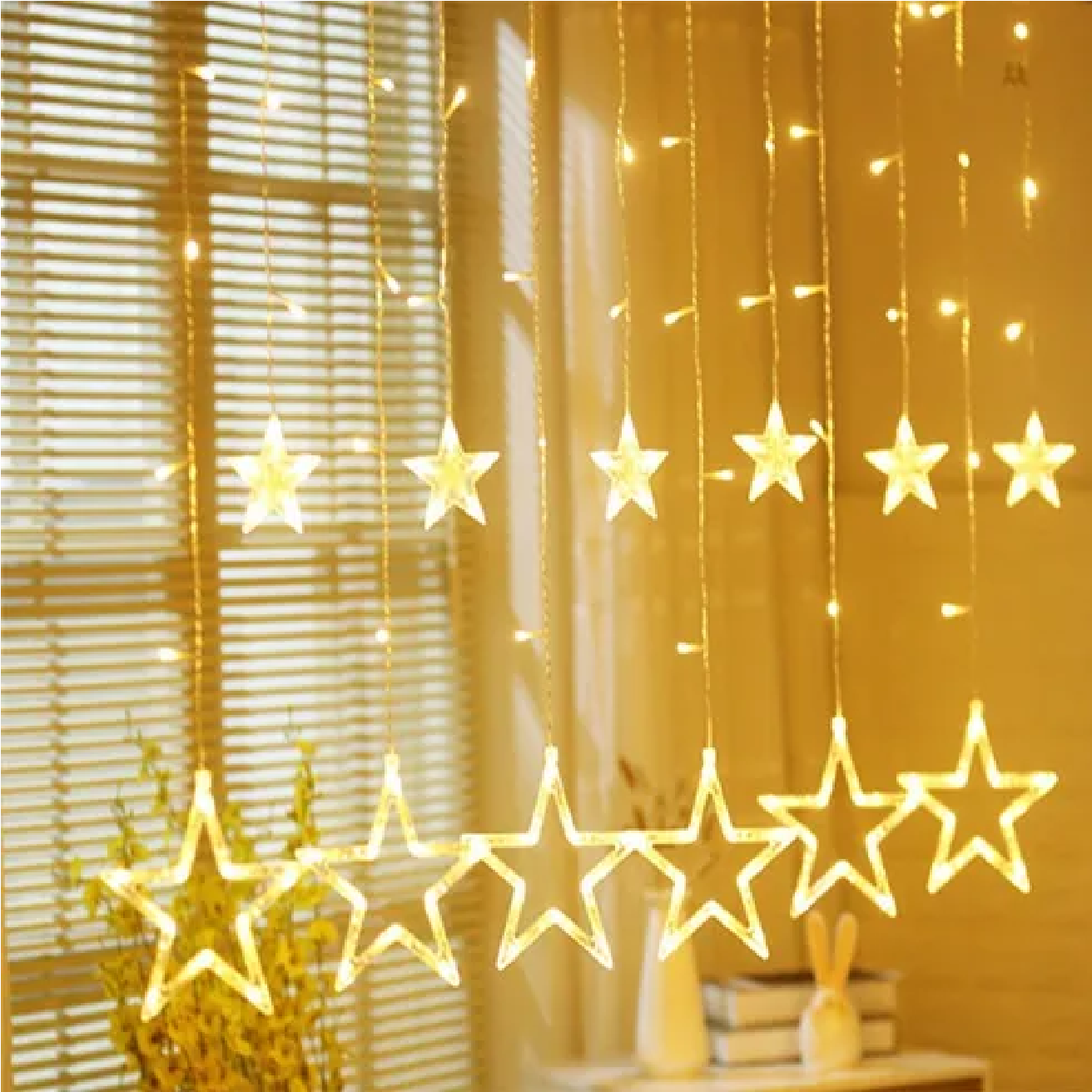 Luces Decorativas Cortina Guirnalda Luminosa 12 Estrella Led