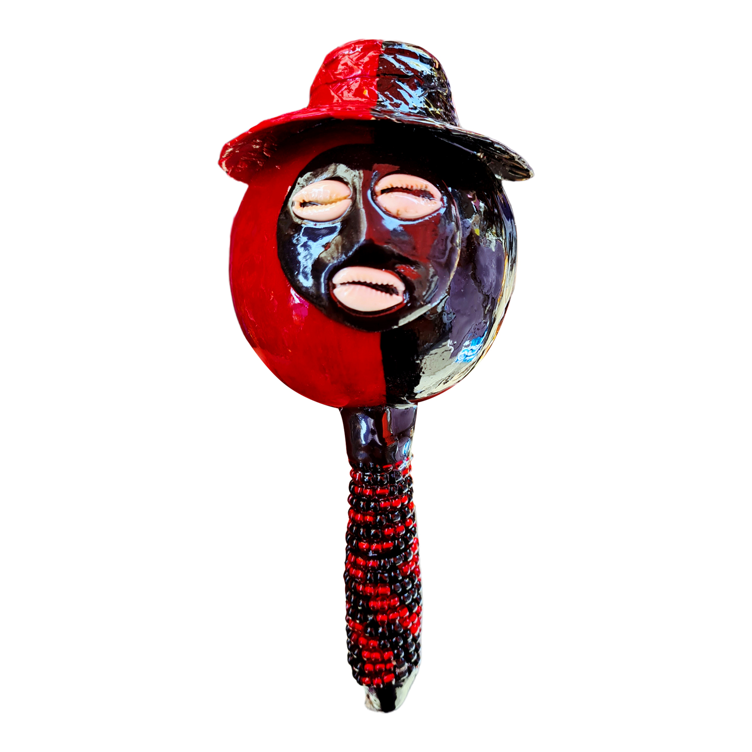 Eleggua Maraca de llamado santería 20x10 cm caminero elegua