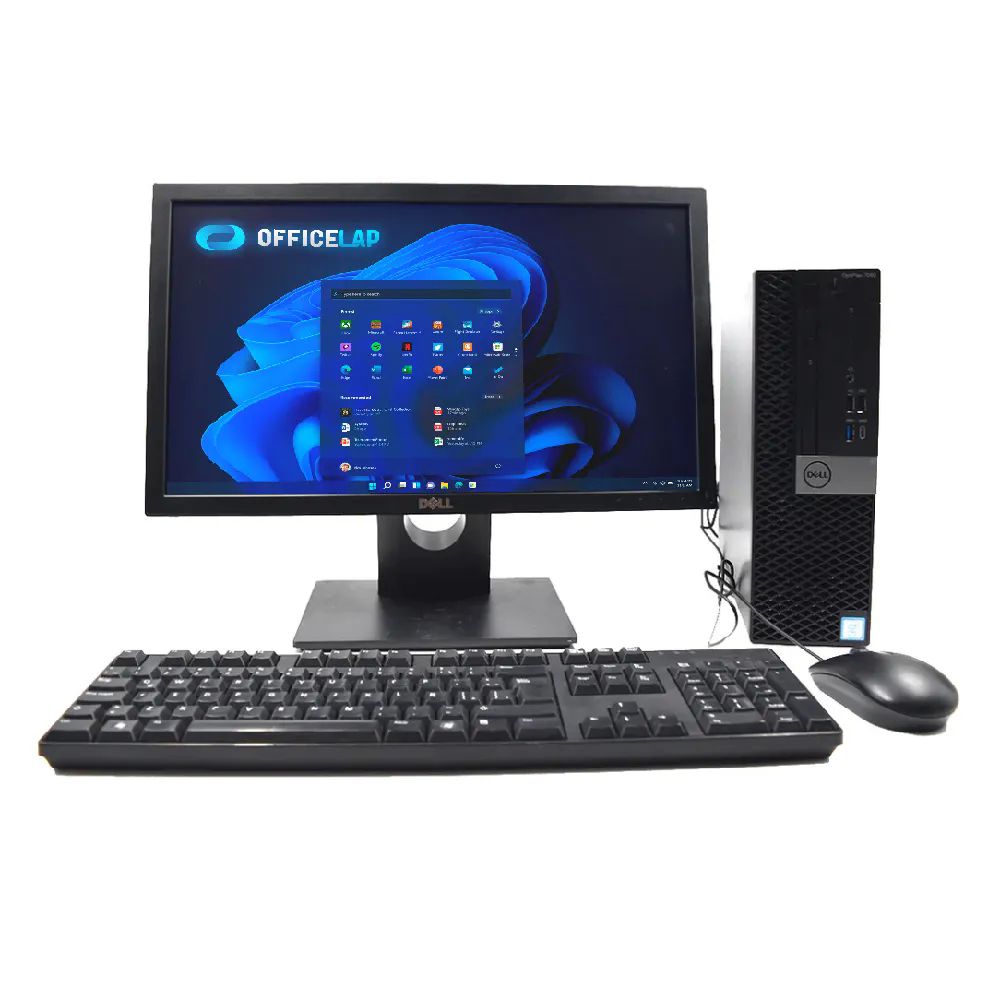  PC DELL TINY7060 Intel i7-8 a 3.2 Ghz con 16 GB y 500 GB HDD y Monitor de 19p Equipo clase A, Reacondicionado