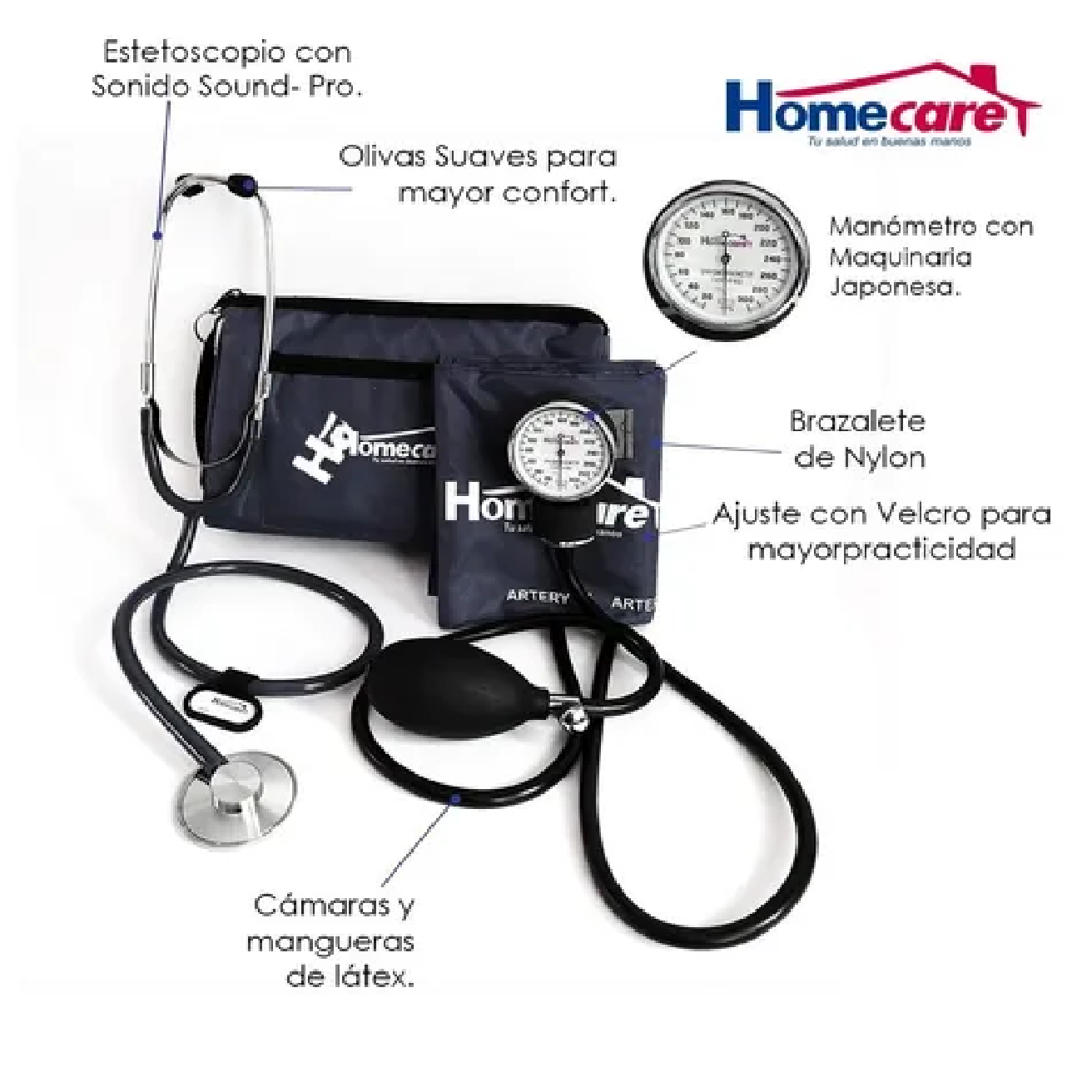 Kit Baumanómetro Con Estetoscopio Simplex Negro