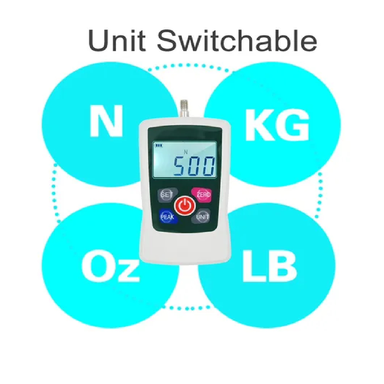 Medidor De Fuerza Digital N/kg/lb/oz Medidor Fuerza Empuje