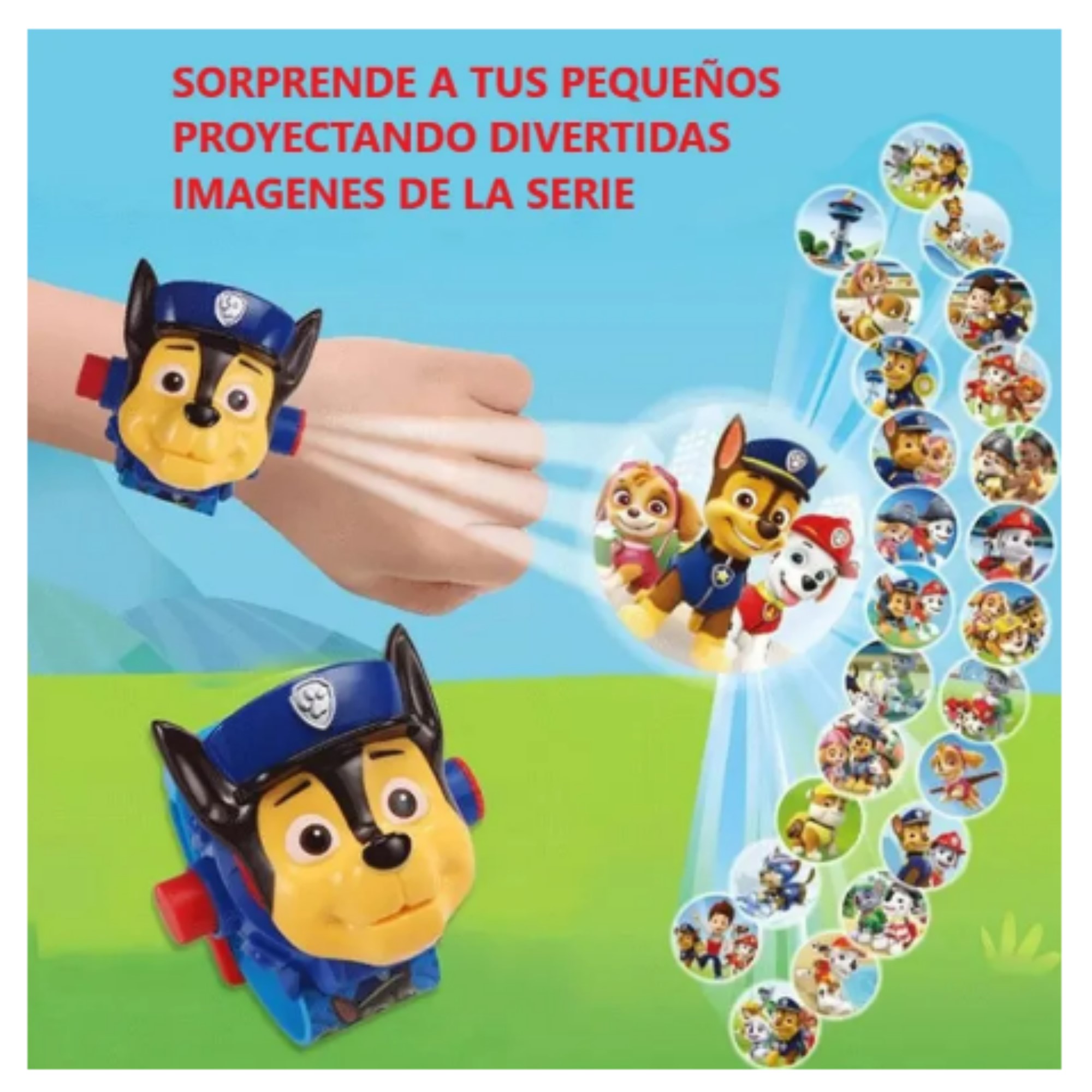 Reloj Proyector 24 Imagenes Paw Patrol CHASE