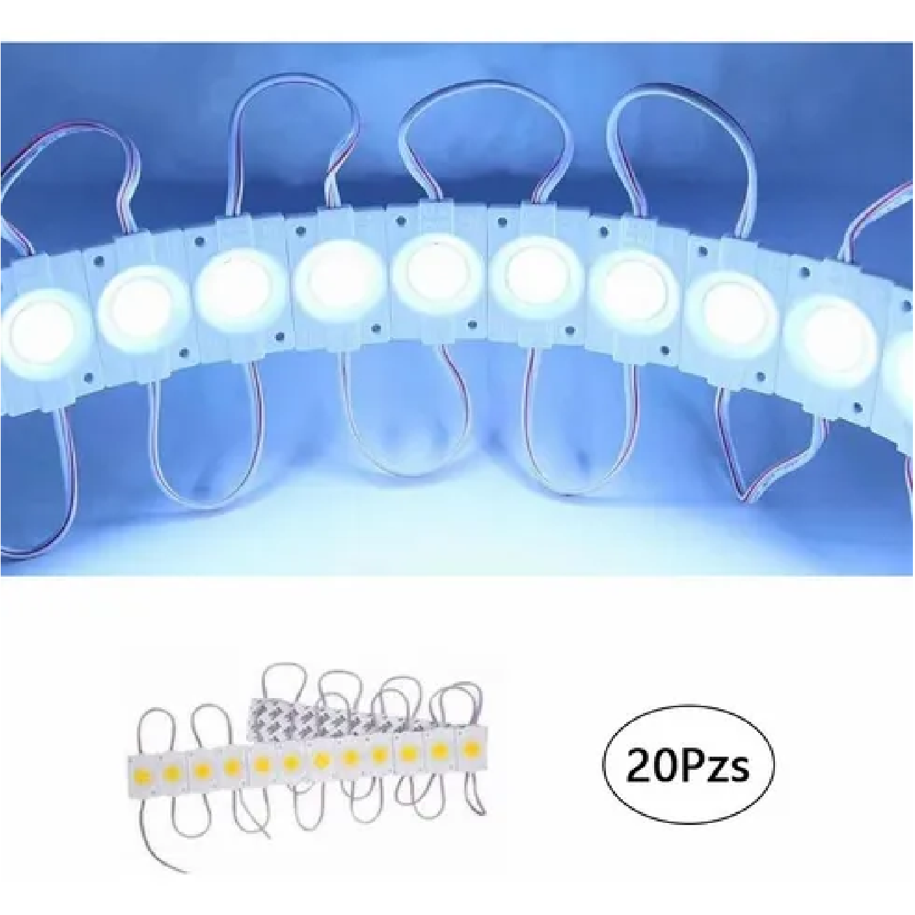 Kit Módulos De 9 Led Cob Plasma Redondos Alta Intensidad 2.4w Blanco