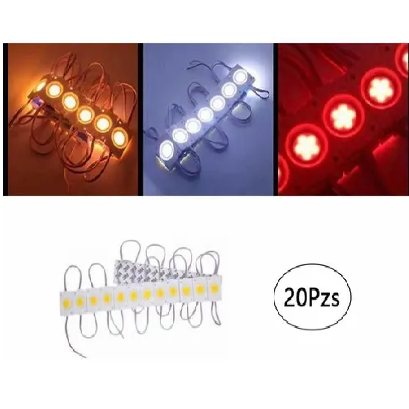 Kit Módulos De 9 Led Cob Plasma Redondos Alta Intensidad 2.4w Blanco