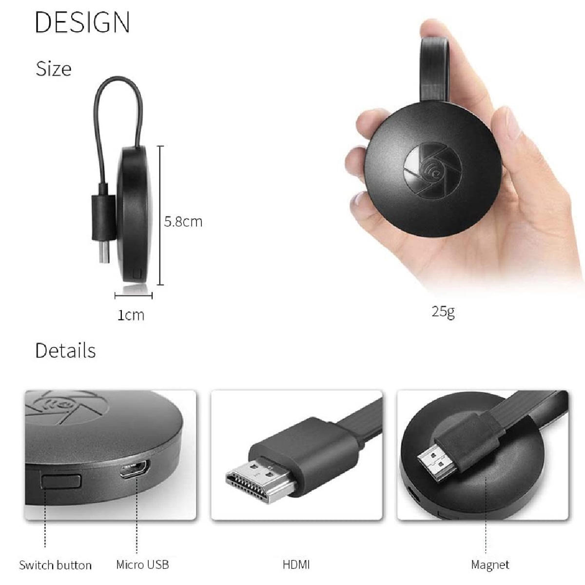 Adaptador Inalámbrico Dongle  G2 Chromecast
