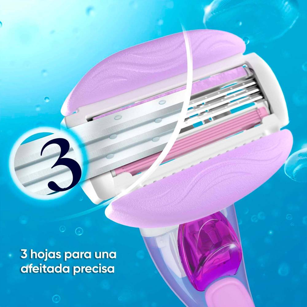 Rastrillo Recargable Gillette Venus Breeze con Fragancia Floral, para Mujer, Afeitadora con 5 Repuestos