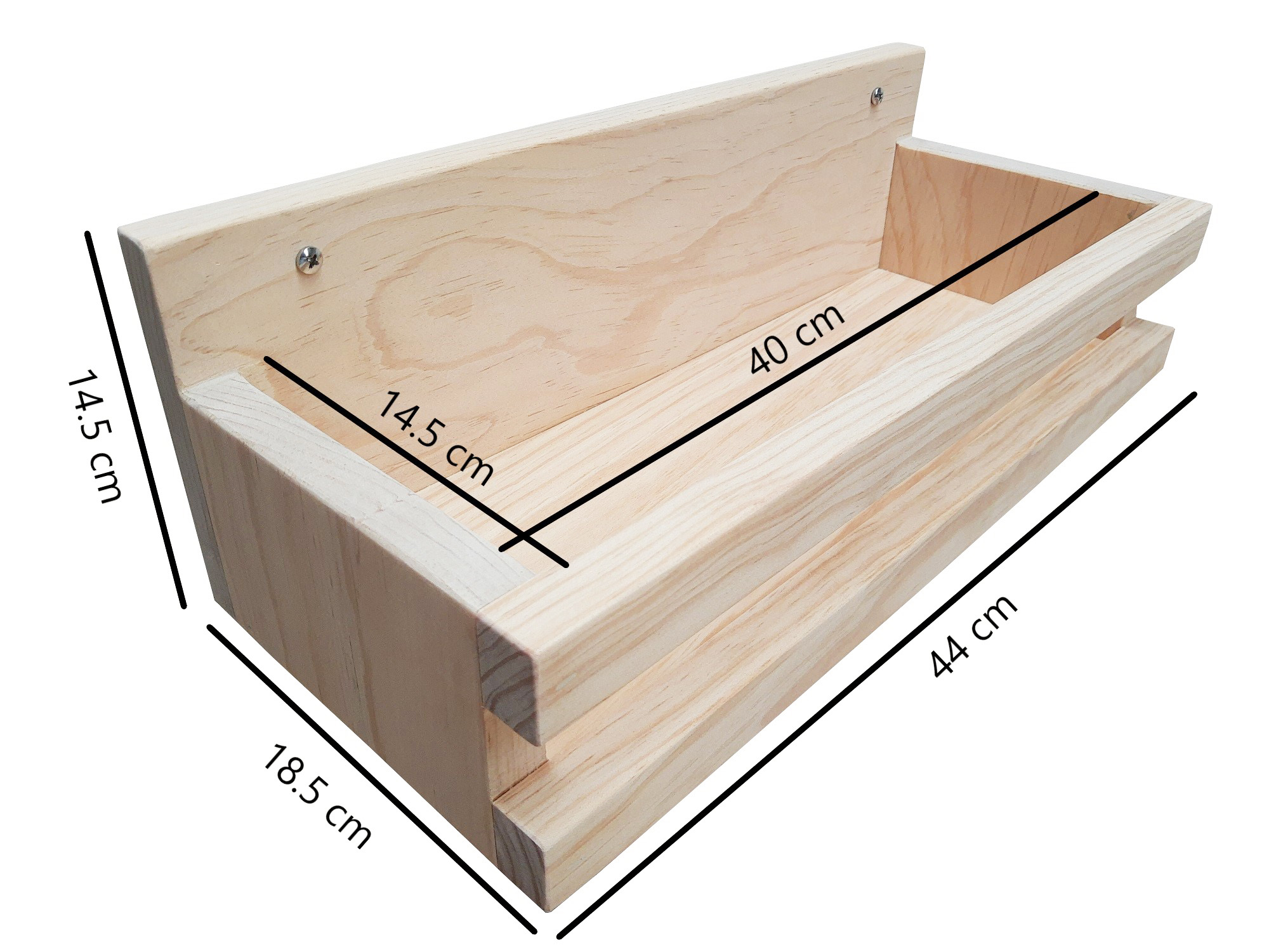 Repisa Organizadora 44 cm Madera De Pino Sin Pintar.